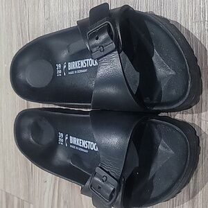 Birkenstock Womens Black One Strap Open Toe Slide Sandals Size 39/ US 8